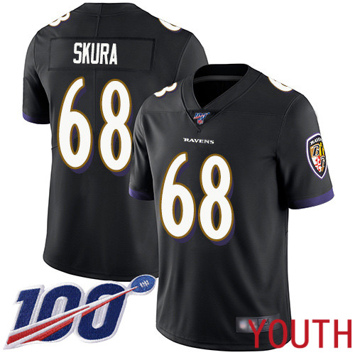 Baltimore Ravens Limited Black Youth Matt Skura Alternate Jersey NFL Football 68 100th Season Vapor Untouchable